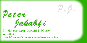 peter jakabfi business card
